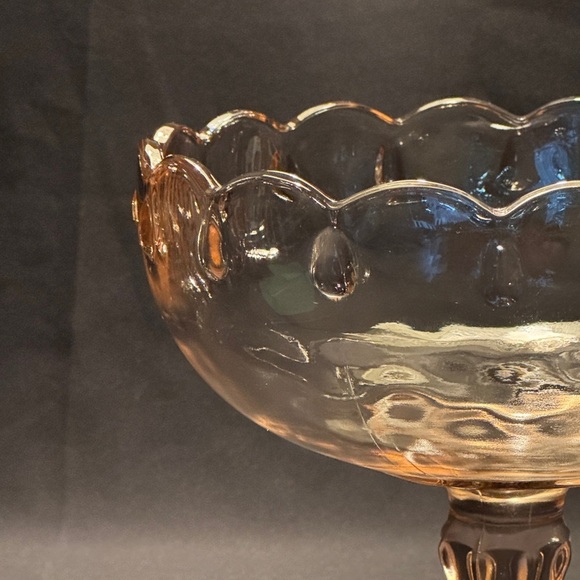 Vintage Indiana Glass Teardrop Scalloped Pedestal Compote - Picture 7 of 8